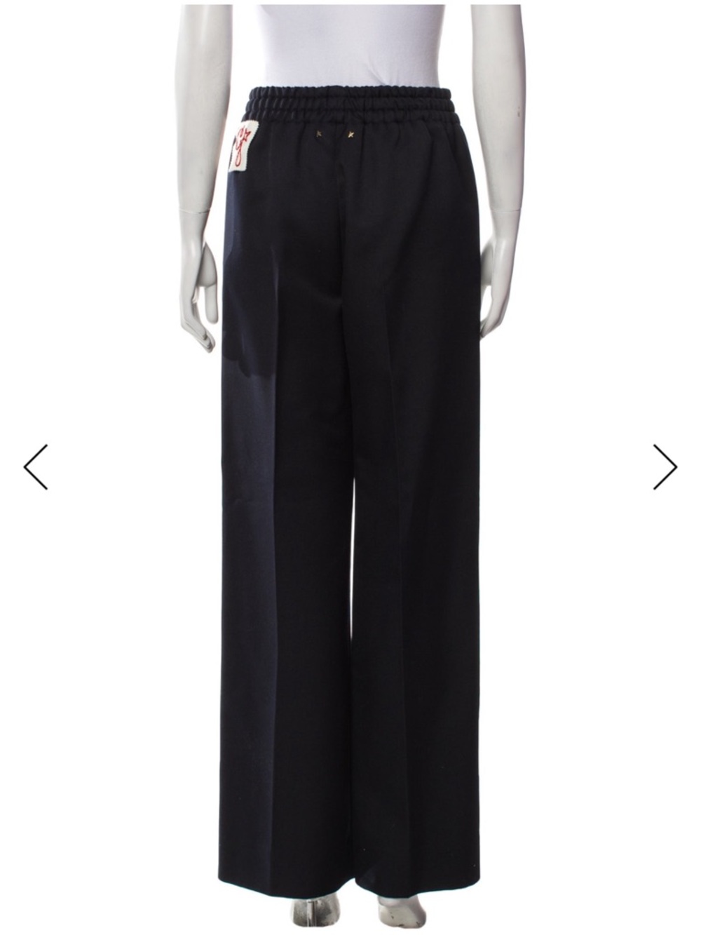 Navy Golden Goose Wide-Leg Elastic Waist Pants